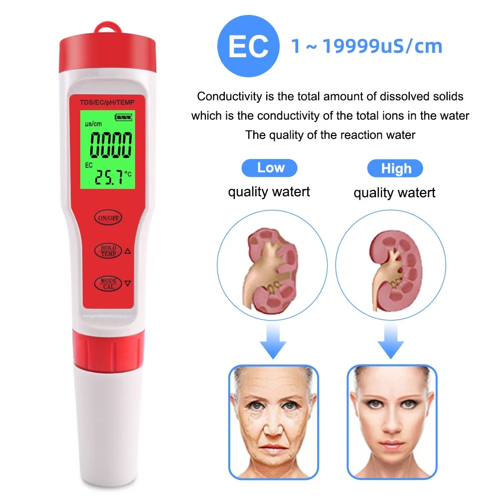 Medidor de ph tds 4 em 1, ph/t - Ph Meter Digital Water Tester avaliação e preço